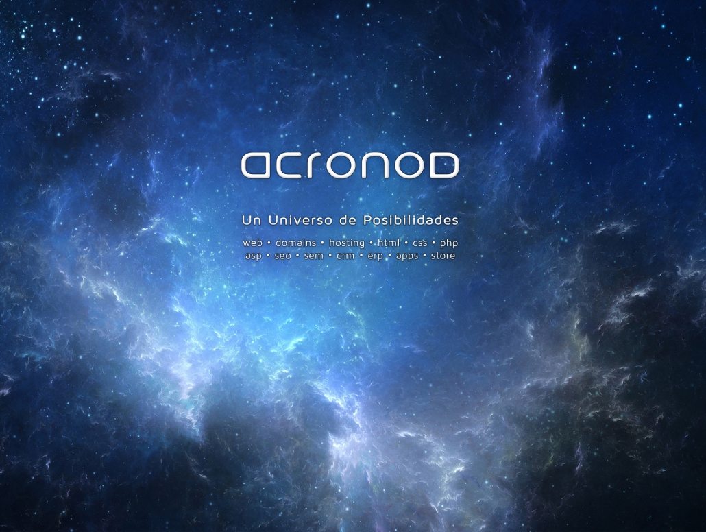 ACRONOD web dominios alojamiento html css php asp seo sem erp apps store